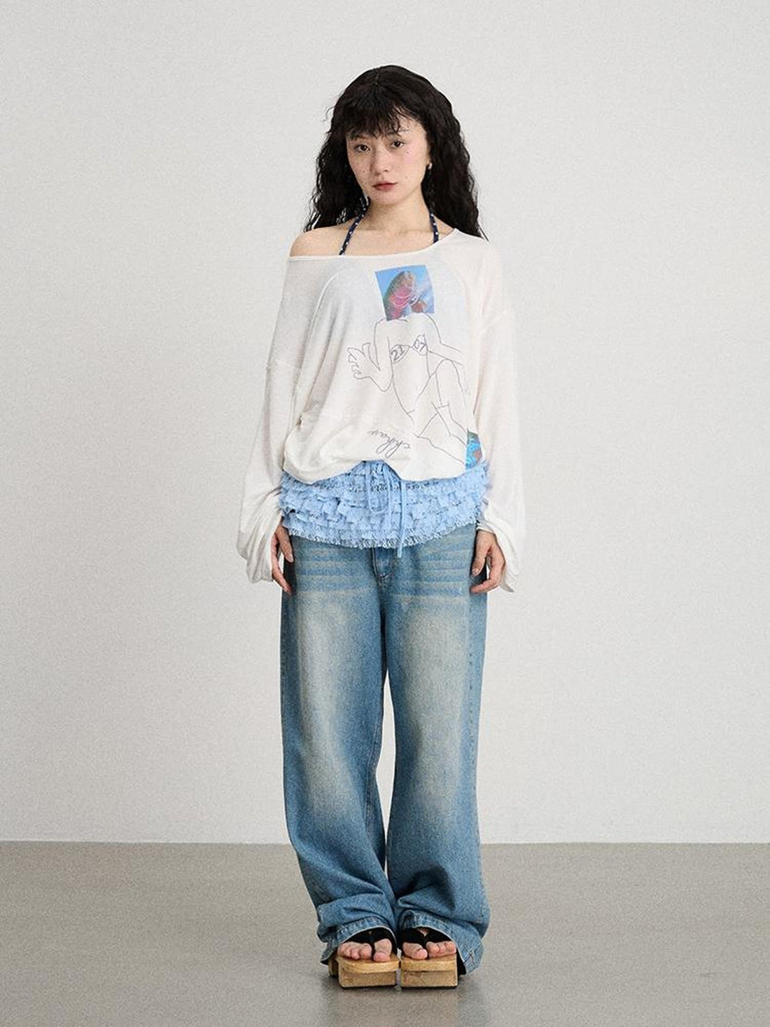 Achihara Relaxed Salted Fish Sunshield Loose Top