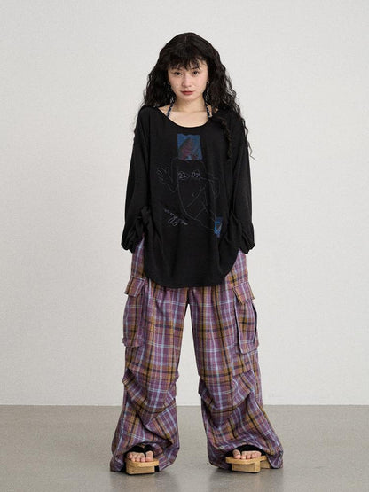 Achihara Relaxed Salted Fish Sunshield Loose Top