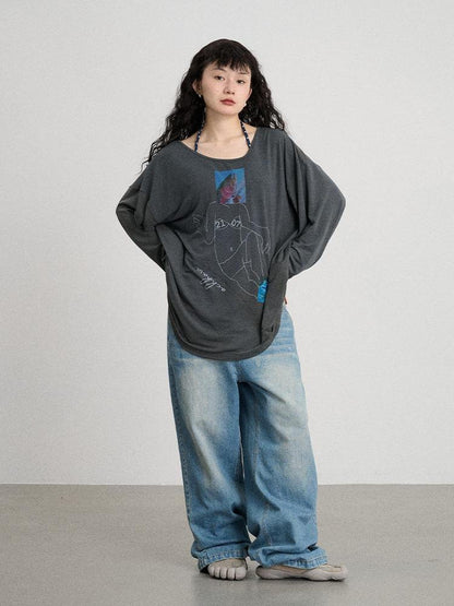 Achihara Relaxed Salted Fish Sunshield Loose Top