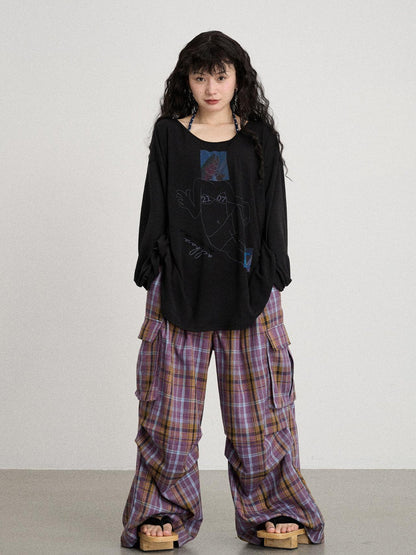Achihara Relaxed Salted Fish Sunshield Loose Top