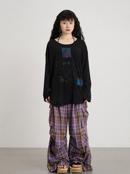Achihara Relaxed Salted Fish Sunshield Loose Top