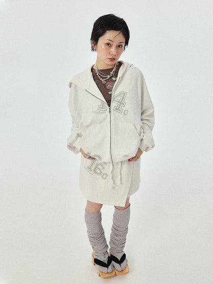 Achihara Renaissance Washed Hoodie V-Neck T-Shirt Long-Sleeve