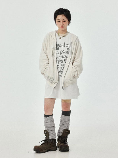 Renaissance Washed Hoodie V-Neck T-Shirt Long-Sleeve