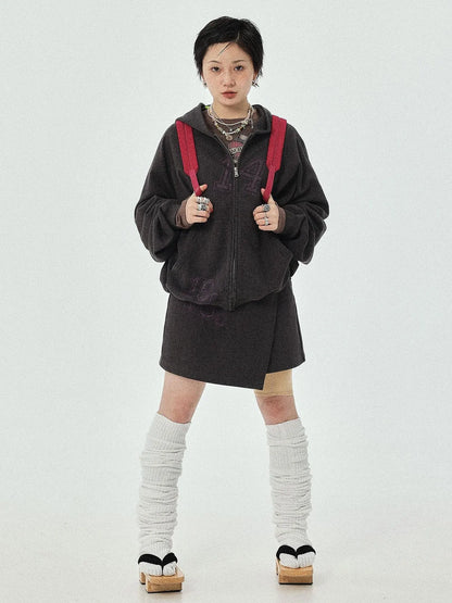 Renaissance Washed Hoodie V-Neck T-Shirt Long-Sleeve