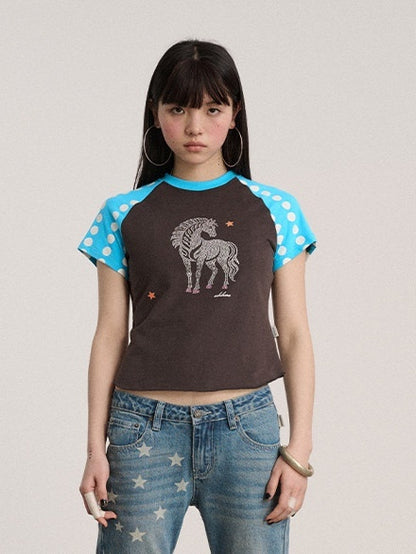 Achihara_Rhinestone_Slim_Fit_Office_Polka_Dot_Women_Cotton_Blend_Short_Sleeve_T-Shirts_MISSTT