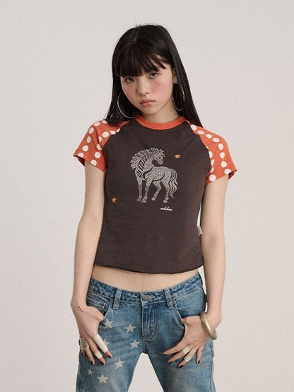 Achihara_Rhinestone_Slim_Fit_Office_Polka_Dot_Women_Cotton_Blend_Short_Sleeve_T-Shirts_MISSTT
