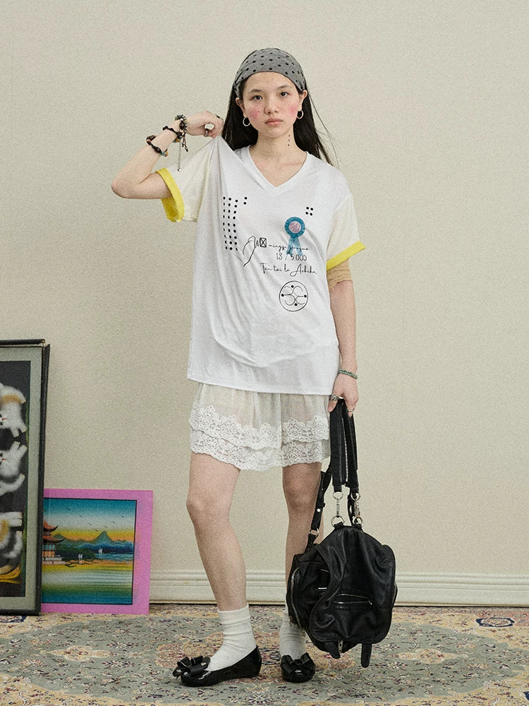Achihara Rock Malt Star V-neck Tee-3
