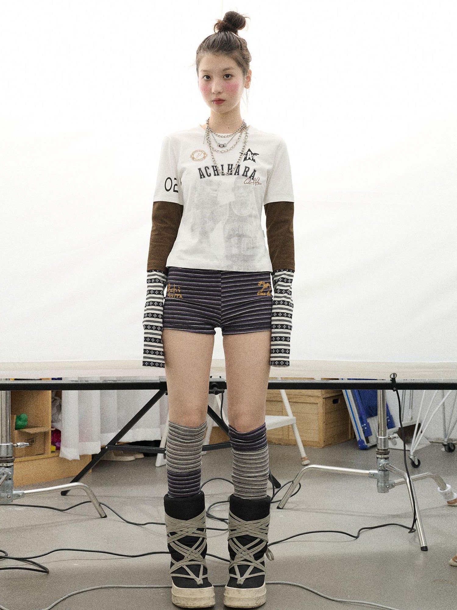 Achihara Rodman Inspired Slim Fit Basketball Tee Long Sleeve Layering Top