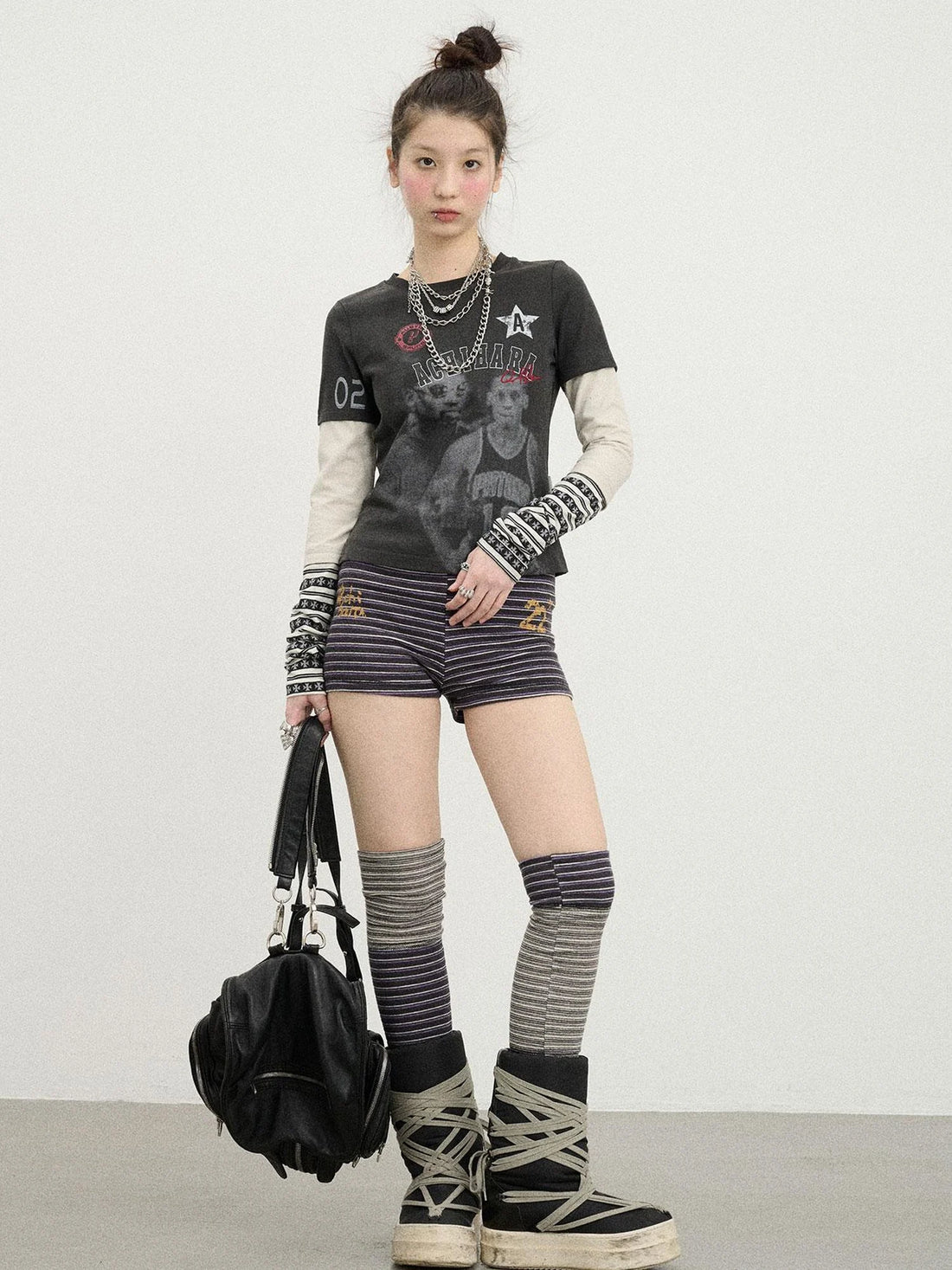 Rodman Inspired Slim Fit Basketball Tee Long Sleeve Layering Top