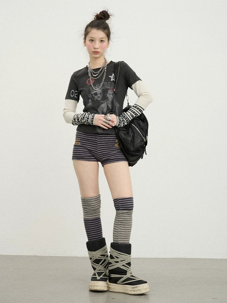 Achihara Rodman Inspired Slim Fit Basketball Tee Long Sleeve Layering Top-4