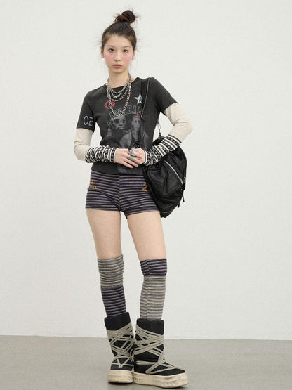 Achihara Rodman Inspired Slim Fit Basketball Tee Long Sleeve Layering Top