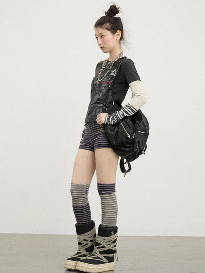 Rodman Inspired Slim Fit Basketball Tee Long Sleeve Layering Top