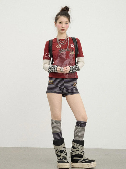 Rodman Inspired Slim Fit Basketball Tee Long Sleeve Layering Top