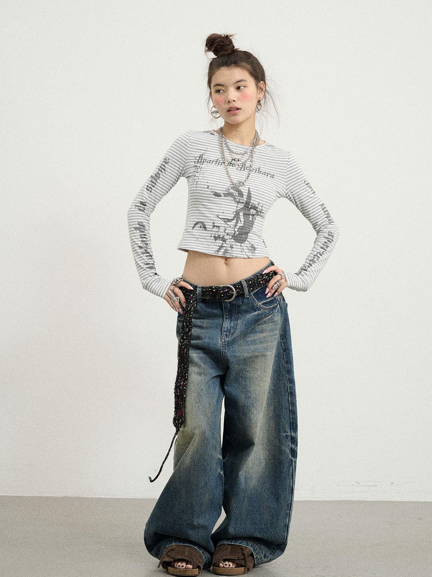 Achihara Salome Summer Tee With Moon Print