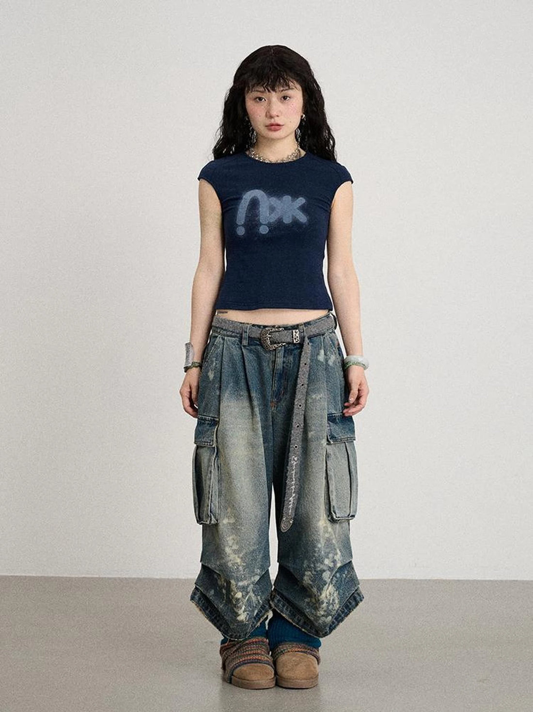 Seal Freckle Washed Denim Shorts