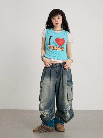 Seal Freckle Washed Denim Shorts