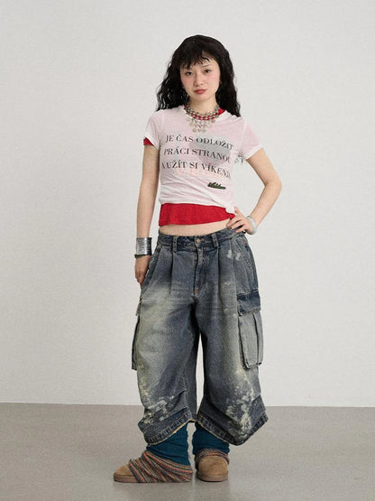 Seal Freckle Washed Denim Shorts