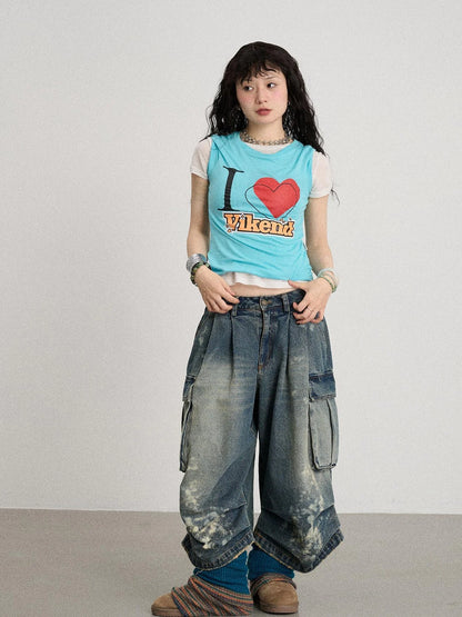 Seal Freckle Washed Denim Shorts
