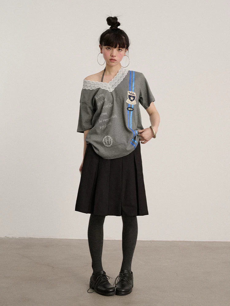 Achihara Sexy Low Waist Pleated A Line Black Polyester Women Mini Skirts-4