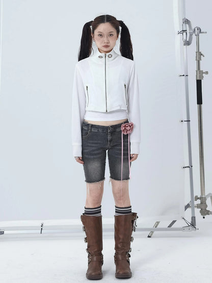 Sheer Mesh Long Sleeve Crop Sun Jacket