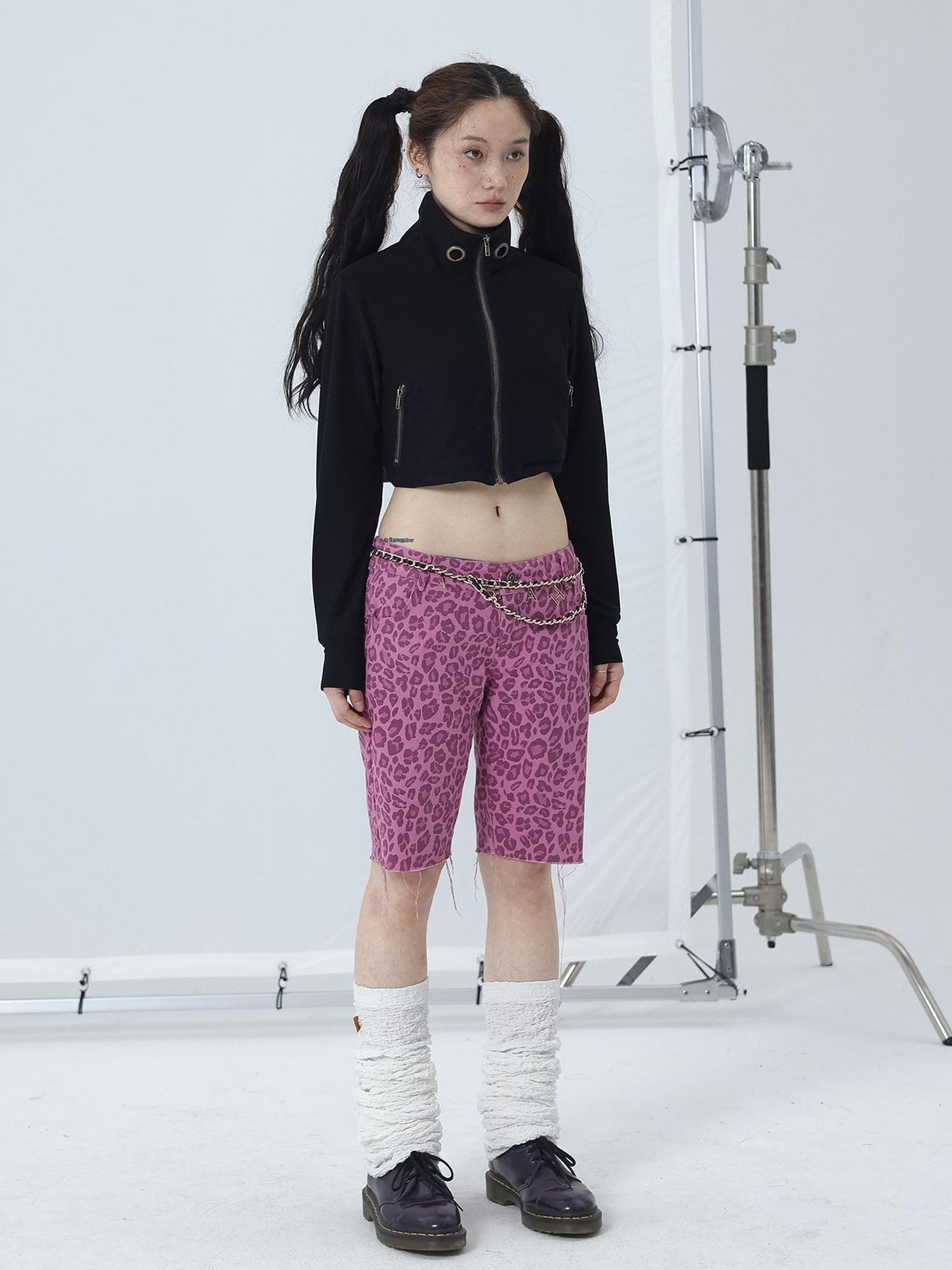 Achihara Sheer Mesh Long Sleeve Crop Sun Jacket