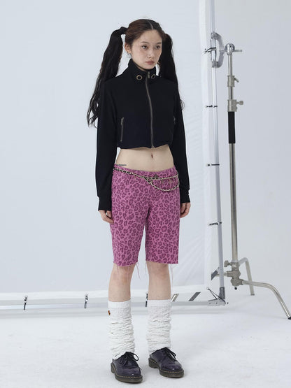 Achihara Sheer Mesh Long Sleeve Crop Sun Jacket