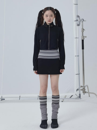 Achihara Sheer Mesh Long Sleeve Crop Sun Jacket