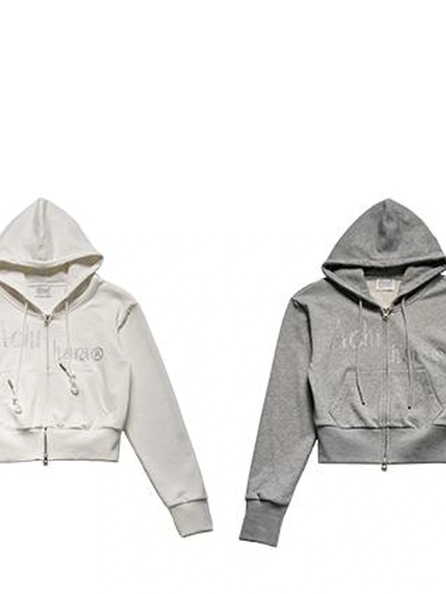 Short Heavy Hooded Sweater With Rhinestones