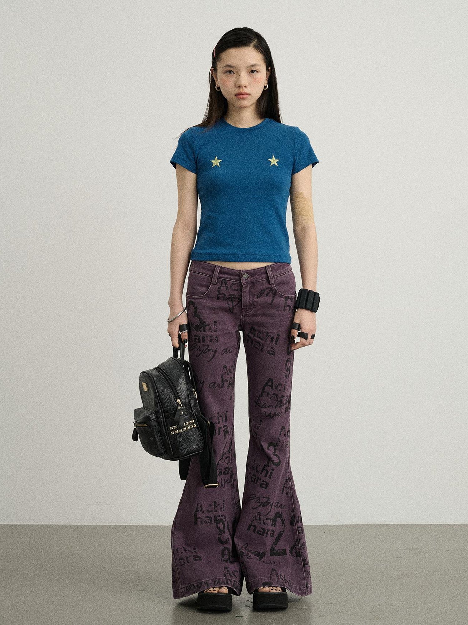 Achihara Sleepless Stars Embroidered Tee