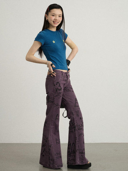 Achihara Sleepless Stars Embroidered Tee