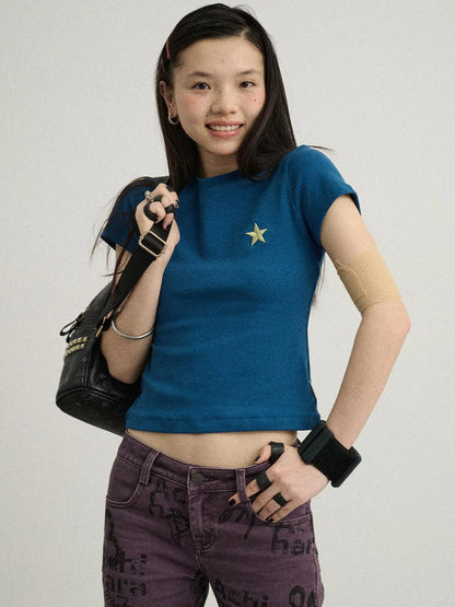 Sleepless Stars Embroidered Tee