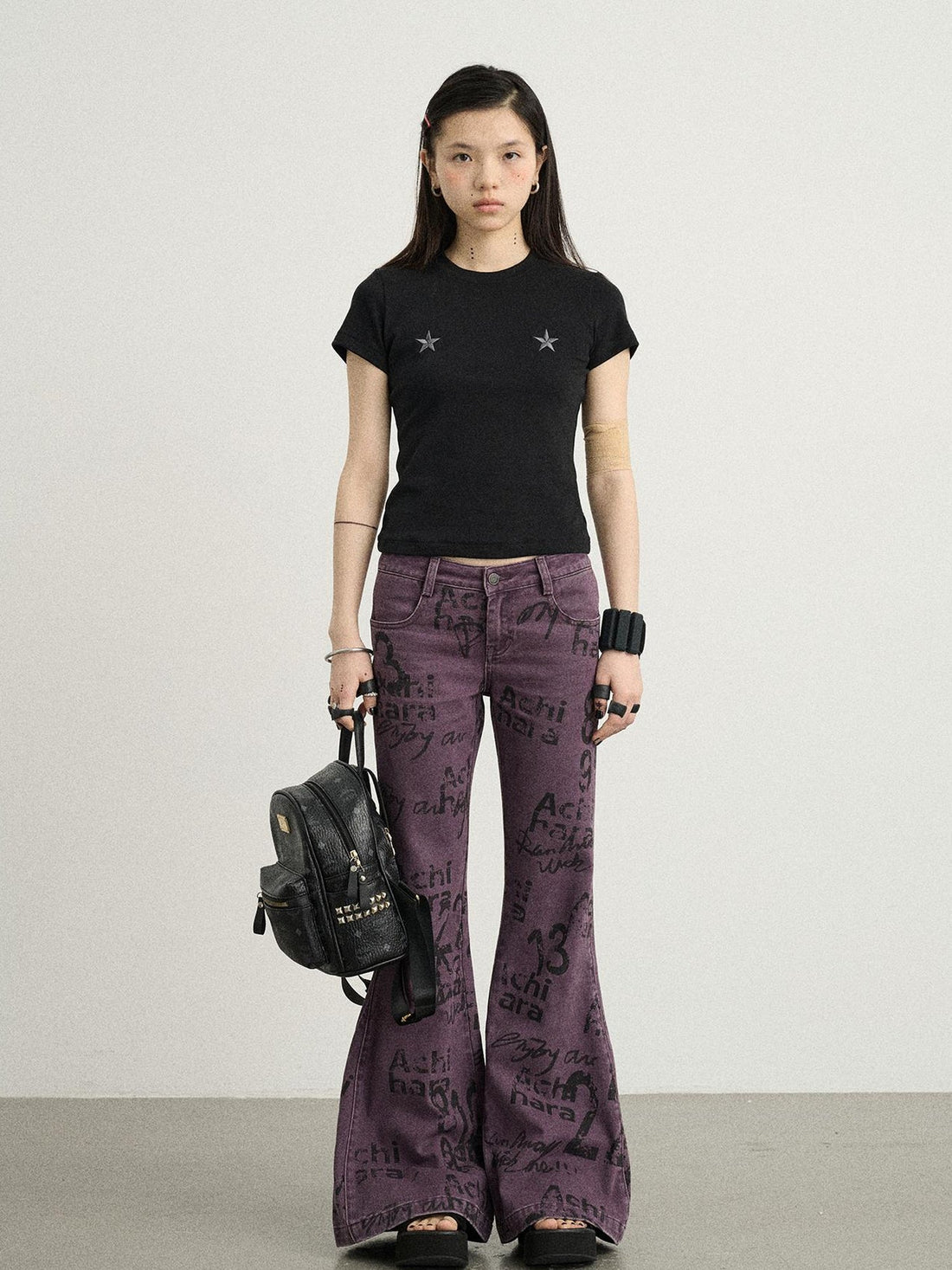 Achihara Sleepless Stars Embroidered Tee