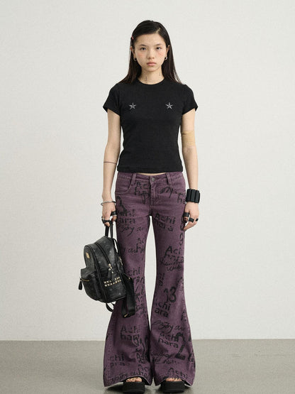 Achihara Sleepless Stars Embroidered Tee