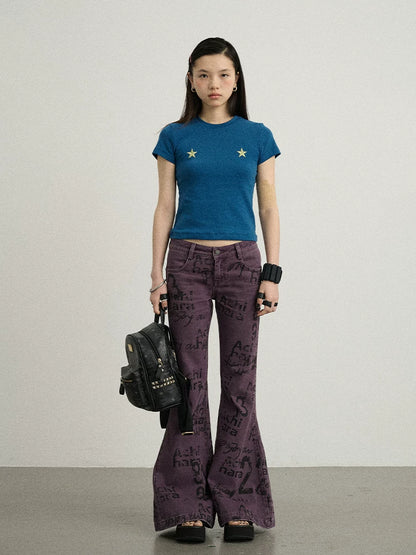 Achihara Sleepless Stars Embroidered Tee-2