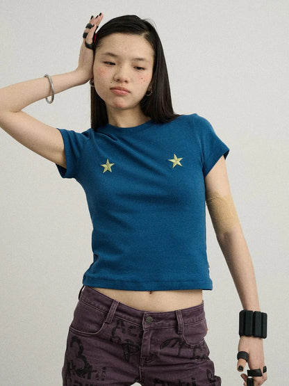 Sleepless Stars Embroidered Tee