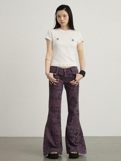 Achihara Sleepless Stars Embroidered Tee