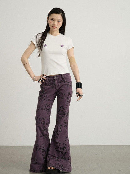 Achihara Sleepless Stars Embroidered Tee