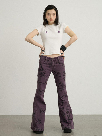 Achihara Sleepless Stars Embroidered Tee