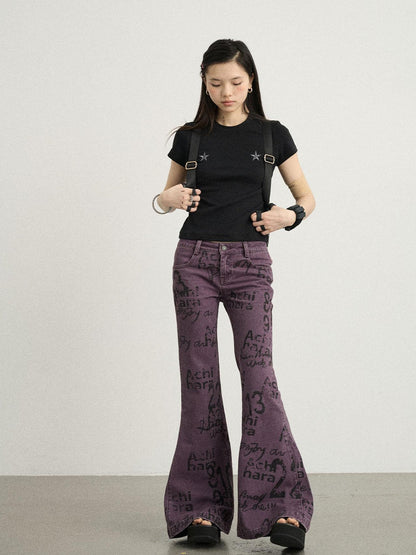 Achihara Sleepless Stars Embroidered Tee