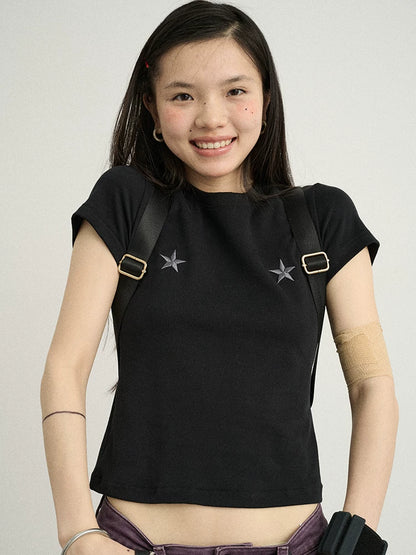 Achihara Sleepless Stars Embroidered Tee-5
