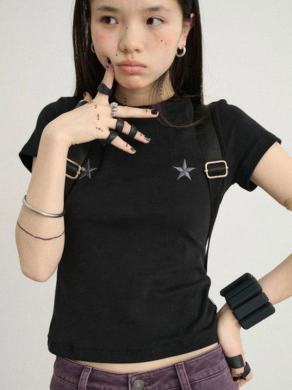 Sleepless Stars Embroidered Tee