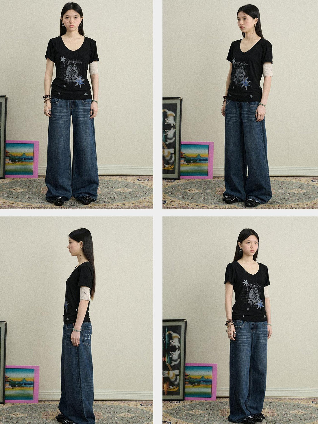 Achihara Sneezing Star 2.0 Tee V-Neck T-Shirt Long-Sleeve