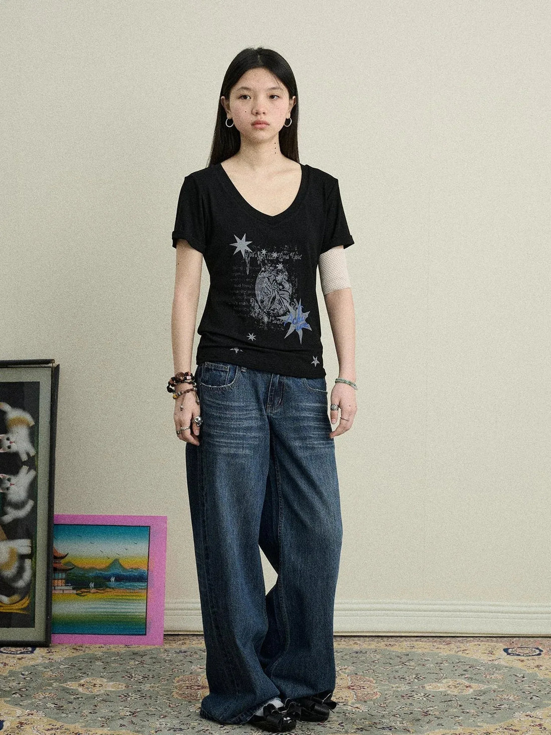 Sneezing Star 2.0 Tee V-Neck T-Shirt Long-Sleeve
