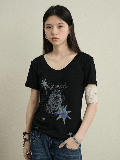Sneezing Star 2.0 Tee V-Neck T-Shirt Long-Sleeve
