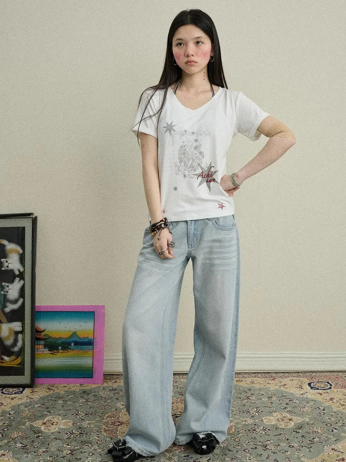 Sneezing Star 2.0 Tee V-Neck T-Shirt Long-Sleeve