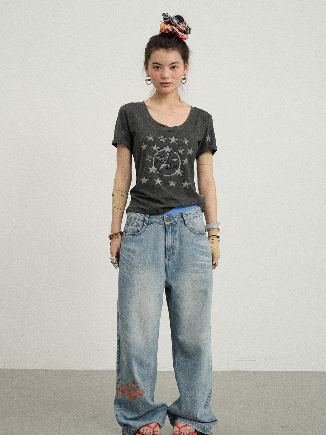 Achihara Sneezing Star Short Sleeve Slim Fit T-Shirt