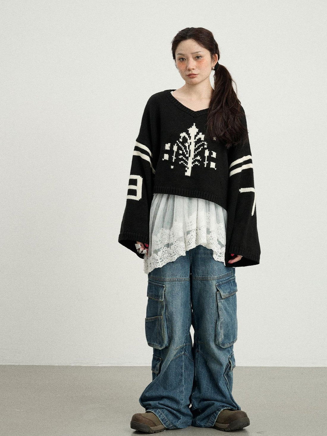 Achihara Snowpine Sword Knit Sweater