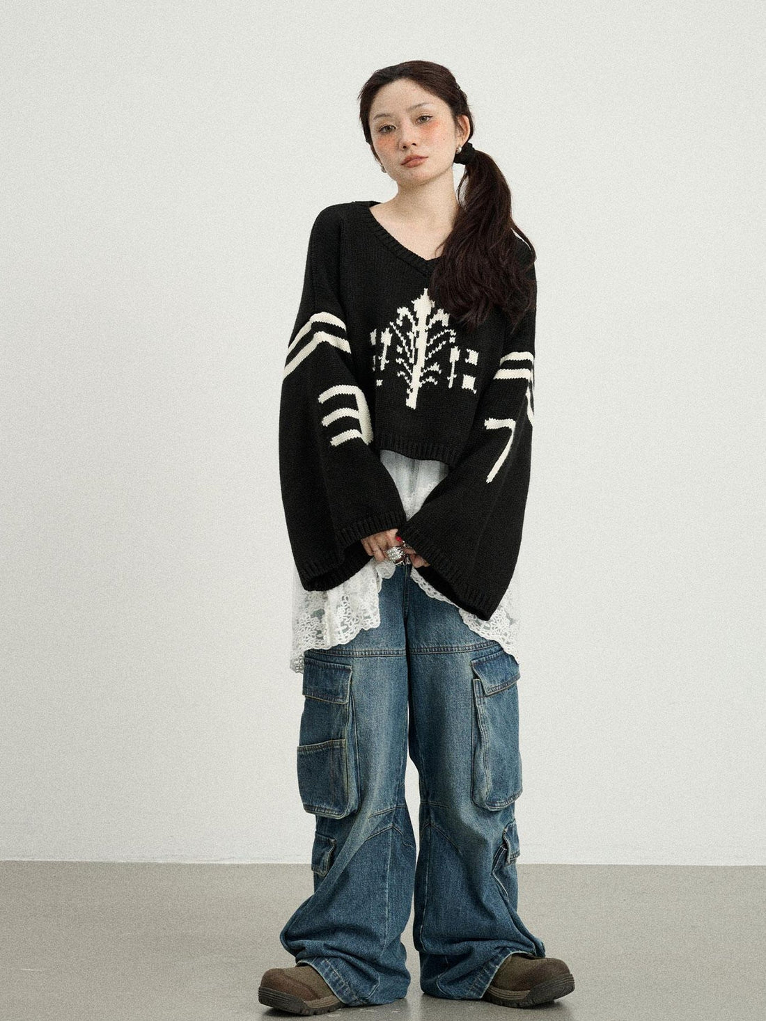 Achihara Snowpine Sword Knit Sweater