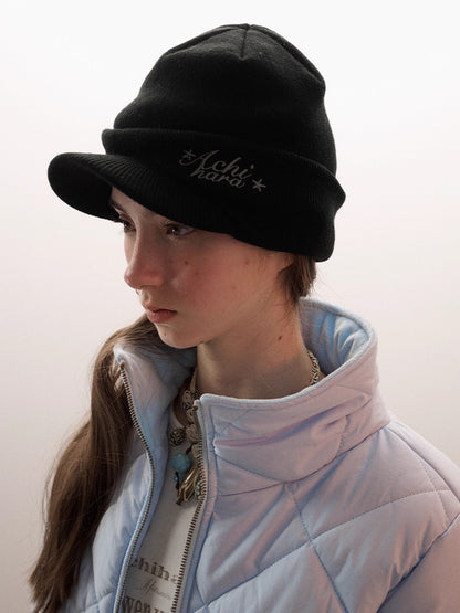 Achihara_Soft_Acrylic_Knit_Letter_Casual_Unisex_Round_Top_Beanie_Black_Gray_Hat_MISSTT