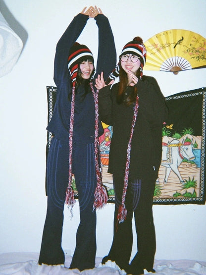 Achihara Soft Brushed Loose Fit Drop Shoulder Crew Neck Long Sleeve Women Letter T-Shirt